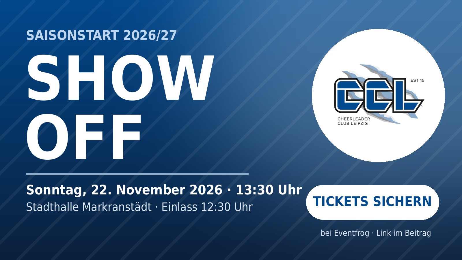 Show Off 2026: Jetzt Tickets für unseren Saisonstart sichern!
